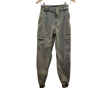 Zara Khaki Green Ulra High-Rise Jogger Pant Elastic cuffs. Size XS